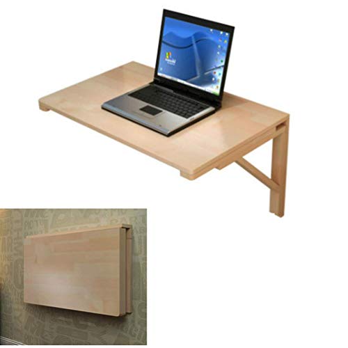 KUviez Wandmontierter Klapptisch aus massivem Holz, klappbarer Küchen-Esstisch, einfacher Computertisch, Hängetisch von KUviez
