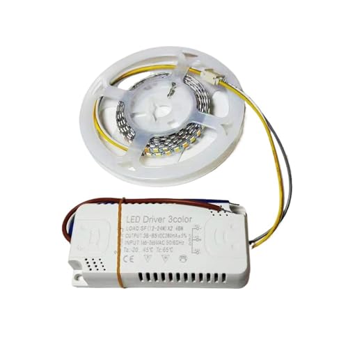 (3 Lötstellen) 7MM-180D 5B9CX2 2835 Biegbarer Konstantstrom-LED-Streifen mit LED-Treiber zur Verwendung in Kronleuchtern. (Color : Continationa l) von KVBUEBQYS