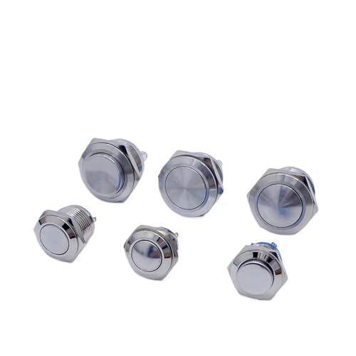 2 Pins 2 Schrauben 16/19/22 mm Reset-Schraube for sofortigen Metall-Hupe-Netzschalter(2 PINS_SILVER_16MM) von KVEIYIIC