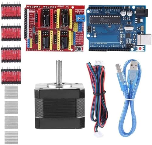 KVEIYIIC 3D-Drucker-CNC-Kit mit V3.0 + A4988-Treiber, Nema17-Schrittmotor + USB-Kabel for R3-Platine, von KVEIYIIC