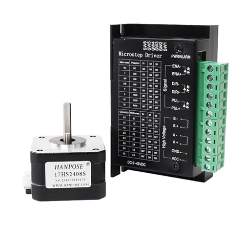 KVEIYIIC 4-adriger Nema 17-Motortreiber TB6600 9-42 VDC 0,6 A 12 N cm 17HS2408S 3D-Drucker-Motortreiber von KVEIYIIC