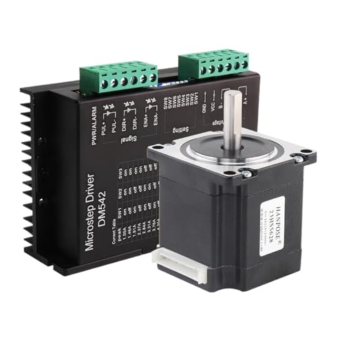 KVEIYIIC Motor 23HS5628+ DM542 Treibercontroller 9-42V 2,8A 126N.cm for 3D-Drucker-Überwachungsgeräte Motortreiber(5628-8mm-DM542) von KVEIYIIC