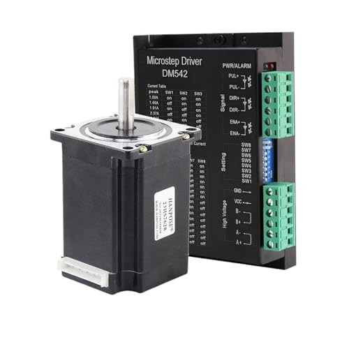 KVEIYIIC NEMA23 2.8A 189N.cm 57 Motor 23HS7628 mit DM542 Treiber-Controller geeignet for 3D-Drucker CNC-Motortreiber-Kit(7628-6.35mm-DM542) von KVEIYIIC