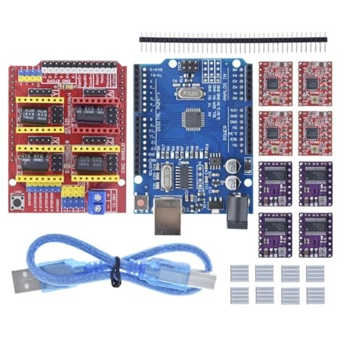 KVEIYIIC V3 Graviermaschine + 4-Leiter Nema17 Schrittmotor 42 Motor + 4 Stück A4988 Treibererweiterungsplatine R3 Druckerteile(Kit 2) von KVEIYIIC