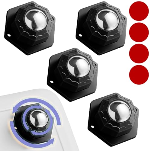 Kugelrollen,Möbelrollen,4 Stück Rollen für Möbel,Möbelrollen Flach Möbel Rollen Sselbstklebendes Möbel Rollen Universal Moving Wheels,Rollen für Möbel für Transport von Möbeln Waren (Schwarz) von KVGBNT