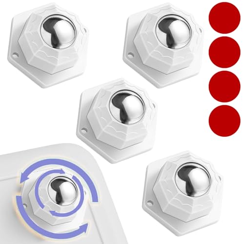 Kugelrollen,Möbelrollen,4 Stück Rollen für Möbel Flach Möbel Rollen Sselbstklebendes Möbel Rollen,UniversalMoving Wheels für Transport von Möbeln Waren(Weiß) von KVGBNT