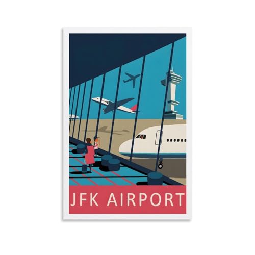 KVIINKD Wandkunst, Motiv: Jfk Flughafen, Vintage, Reise, Wohnzimmer, Schlafzimmer, Dekoration, modernes ästhetisches Wandkunst, Poster, Geschenk für Freunde, ungerahmt, 20 x 30 cm KVIINKD Wandkunst, Motiv: Jfk Flughafen, Vintage, Reise, Wohnzimmer, Schlafzimmer, Dekoration, modernes ästhetisches Wandkunst, Poster, Geschenk für Freunde, ungerahmt, 20 x 30 cm von KVIINKD