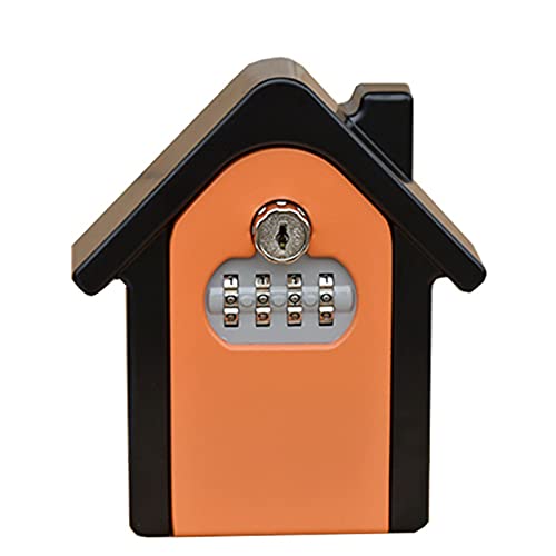 KVIVI SchlüSselbox Zur Wandmontage 4-stelliges Passwort Safe mit Tasten, Wandmontage Auto-Schlüsselbox-Safes Aufbewahrungsboxen Geldsparentasche, U-Disk-Schmuckschiffe sicher (Size : Orange) von KVIVI
