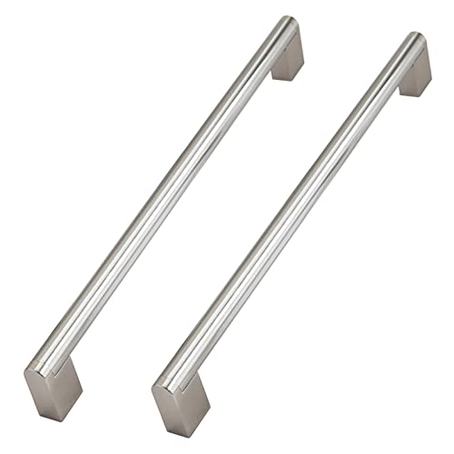 Küchengriffe Edelstahl Möbelgriffe 2 Stück Schranktürgriffe Gebürstete Schrankgriffe Silberne Schubladengriffe Kleiderschrank Griffe (Length 214mm) von KVLDEC