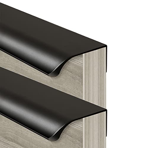 Schwarze Schubladengriffe 2 Stück Schranktürgriffe Versteckte Schlafzimmer Möbelgriffe Küchengriffe Verlängerter Kleiderschrank Griffe Schrankgriffe, Aluminiumlegierung (Length 1000mm) von KVLDEC