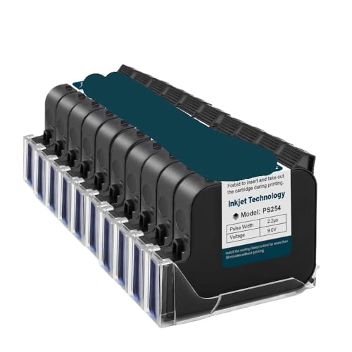 KVMRshn 1 3 5 10 PCs PS254 25,4 mm Drucker Tintenpatrone Schwarz EIN Level Schnell trockener Adhäsion Handheld Tintenstrahldrucker kompatibel mit Standard -Tintenstrahldruckern kompatibel(10PCS) von KVMRshn