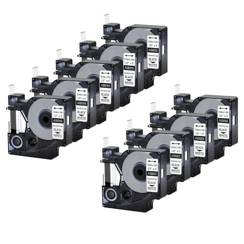 KVMRshn 10pcs 12mm Wärmeschrumpfrohr -Etikett funktioniert mit A18055 4200 5000 Etikettdrucker Schwarz auf weißem Industrie -Etikett -Band KVMRshn 10pcs 12mm Wärmeschrumpfrohr -Etikett funktioniert mit A18055 4200 5000 Etikettdrucker Schwarz auf weißem Industrie -Etikett -Band von KVMRshn