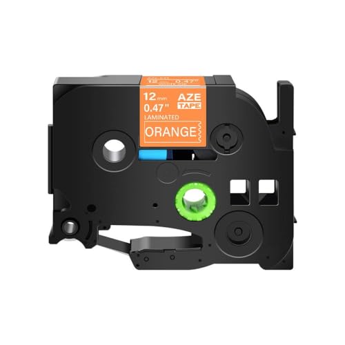 KVMRshn 12 mm schwarz auf weißes laminiertem Etikettband, kompatibel mit TZ-231 Tze-241-Bändern Kompatibel mit PTH110-Drucker und ähnliche Modelle(White on Orange) von KVMRshn