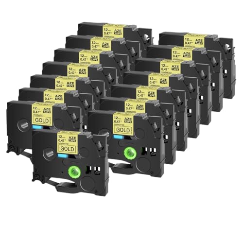 KVMRshn 15pk kompatible Etiketten Klebeband 12mm schwarz auf Standardlaminierten Etiketten Kompatibel mit PT-1010-Drucker Arbeiten mit Tze-831-Style-Bändern von KVMRshn