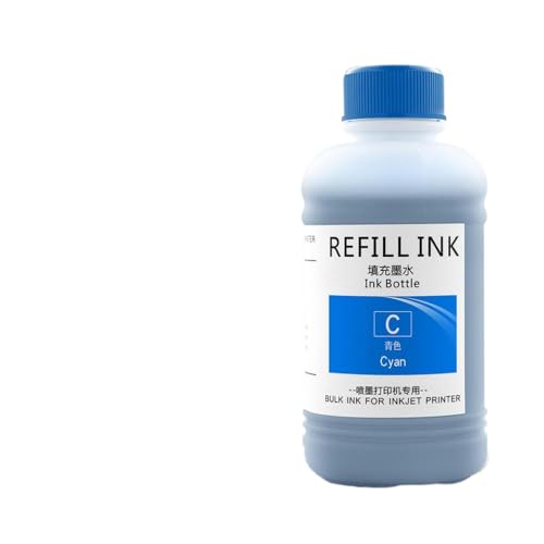 KVMRshn 250 ml nachfüllbares Farbstofftintenkit kompatibel mit XP-2100 XP-2101 XP-2105 XP-3100 XP-3105 XP-4100 XP-4101 XP-4105 EW-052A EW-452A-Drucker Drucker(Cyan-250ml) von KVMRshn