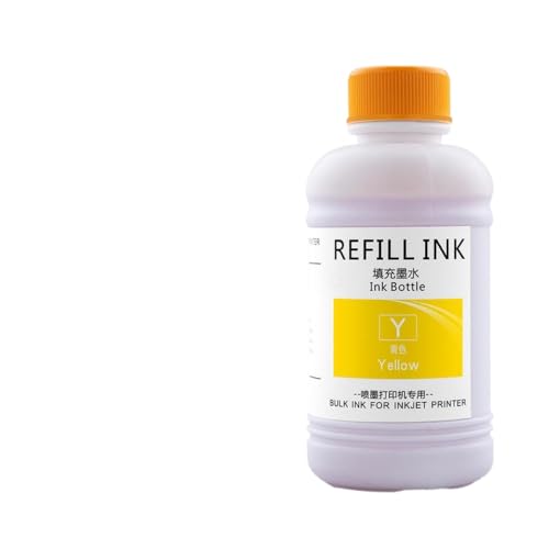 KVMRshn 250 ml nachfüllbares Farbstofftintenkit kompatibel mit XP-2100 XP-2101 XP-2105 XP-3100 XP-3105 XP-4100 XP-4101 XP-4105 EW-052A EW-452A-Drucker Drucker(Yellow-250ml) von KVMRshn