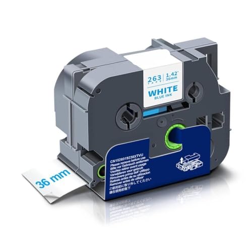 KVMRshn 36 mm laminiertes Etikettband Tze-261 1 Stück kompatibel mit TZE TZ Tape Tze261 TZ-261 Kompatibel mit Etikettendruckermaschine(Blue on White) von KVMRshn