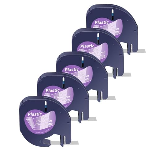 KVMRshn 3pk 5pk 10pk A91332 kompatible Etikettenbänder Kompatibel mit A91222 A91202 16952 12 -mm -Band funktioniert mit LT100H -Etikettdrucker(5PK Clear-Plastic) von KVMRshn