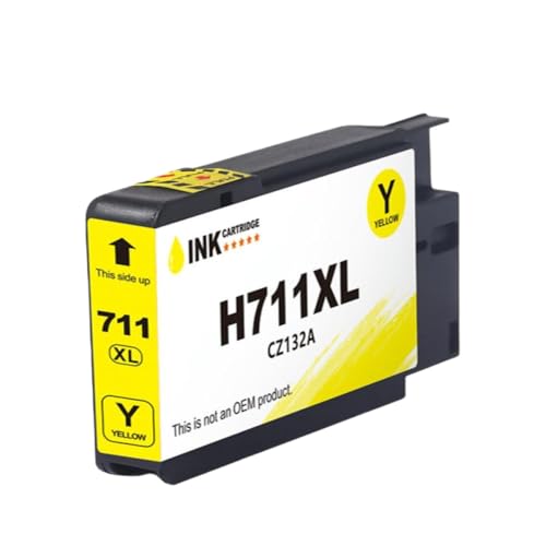 KVMRshn 711xl 711 Tintenpatronenersatz kompatibel mit DesignJet T100 T120 T125 T130 T520 T525 T530 Drucker Arbeit(Yellow) von KVMRshn