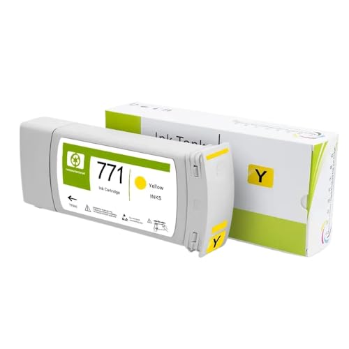 KVMRshn 771 überholte Patrone 775 ml/PC mit Pigmenttinte kompatibel mit DesignJet Z6200 Z6600 Z6800 Drucker 8 Optionen verfügbar(Yellow one pc) von KVMRshn