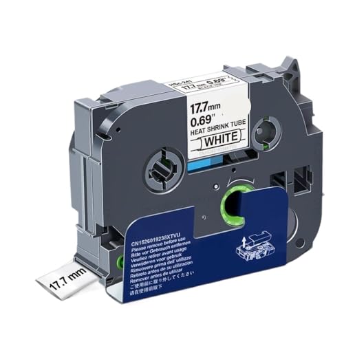KVMRshn HSE241 Wärmeschreinrohr-Etikettband 17,7 mm schwarz auf weißem HSE-241 kompatibel mit dem Etikettendruckerersatz von KVMRshn