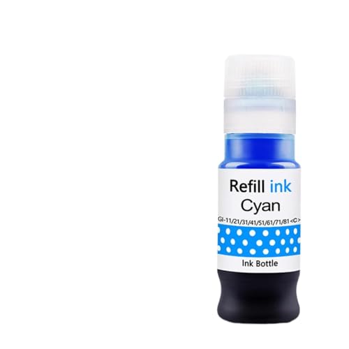 KVMRshn Kompatibler Nachfüllkit Kompatibel mit GI-10 GI-20 GI-30 GI-40 GI-50 GI-60 GI-70 GI-90 und G5010 G6010 GM2010 G5020 G6020 G6030-Drucker(Cyan) von KVMRshn
