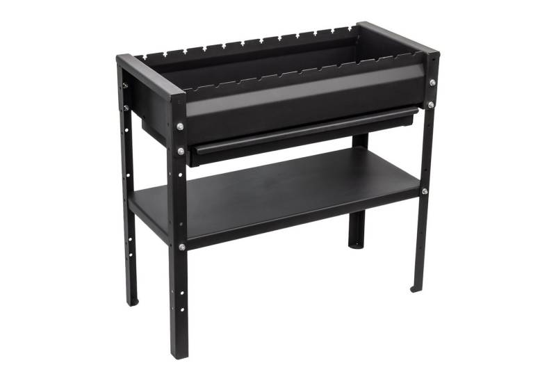 KVOTA Holzkohlegrill Mangal Holzkohlegrill 80cm 2mm Stahl mit 12 Spießauflagen & Ablage, Ablagefach, ausziebare Ascheablage von KVOTA
