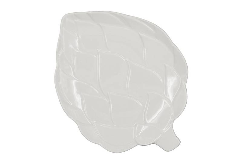 KVOTA Servierteller Servierplatte Servier Teller 'Artischocken' aus Keramik, flach, weiß, (Servierteller "Artischocken" aus Keramik, 1-tlg., Servierteller "Artischocken" aus Keramik) von KVOTA