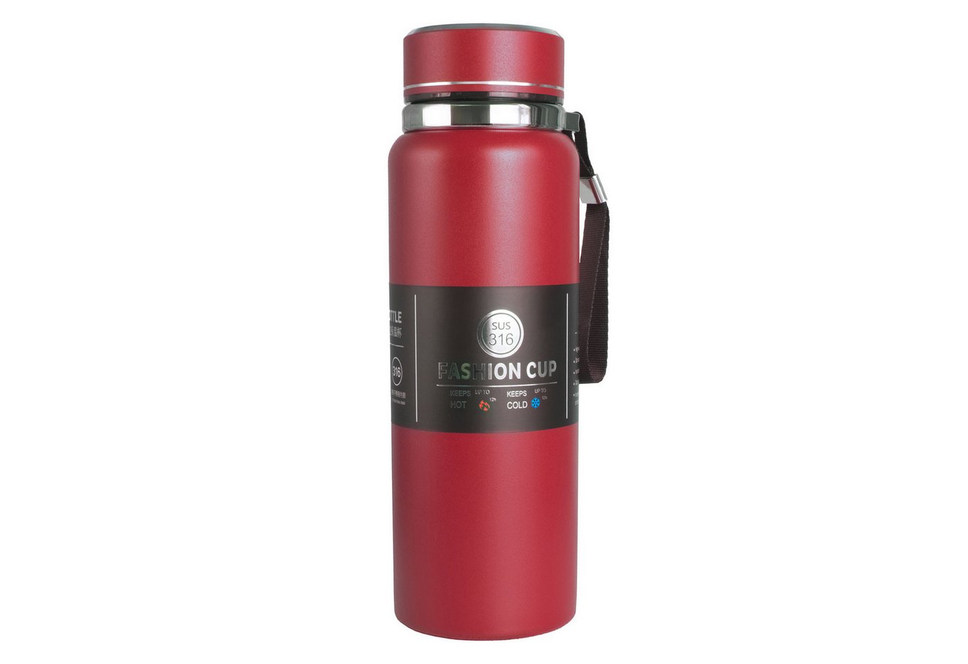 KVOTA Thermoflasche Thermosflasche aus Edelstahl,800 ml, mit Sieb für Tee,Isolierkanne Rot, Trageriemen, Sieb KVOTA Thermoflasche Thermosflasche aus Edelstahl,800 ml, mit Sieb für Tee,Isolierkanne Rot, Trageriemen, Sieb von KVOTA