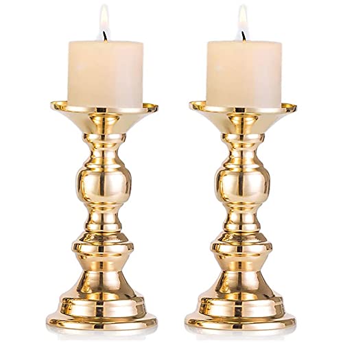 KVSERT 2 Kerzenständer aus Metall, für Hochzeit, Tafelaufsatz, Kerzenständer, für Kerzenständer, goldfarben von KVSERT
