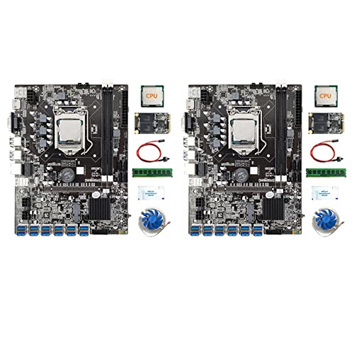 KVSERT 2 x B75 12 USB 3.0 BTC Mining Motherboard CPU + Lüfter + 4G DDR3 RAM + 120G MSATA SSD + Thermal Grease+Switch Cable LGA1155 DDR3 KVSERT 2 x B75 12 USB 3.0 BTC Mining Motherboard CPU + Lüfter + 4G DDR3 RAM + 120G MSATA SSD + Thermal Grease+Switch Cable LGA1155 DDR3 von KVSERT