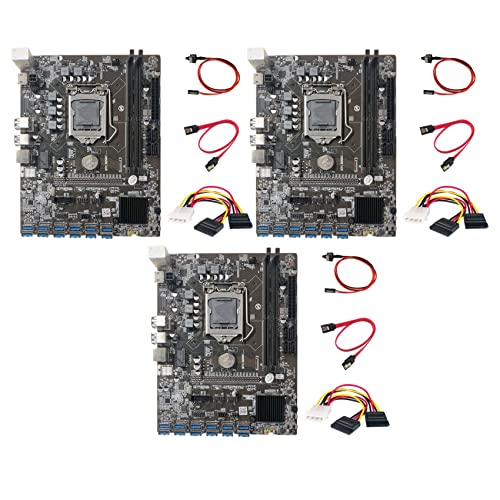 KVSERT 3 x B250C Mining-Motherboard mit 4-poligem auf -Kabel, Switch-Kabel und -Kabel, 12 PCIE auf USB 3.0, GPU-Steckplatz, LGA1151 KVSERT 3 x B250C Mining-Motherboard mit 4-poligem auf -Kabel, Switch-Kabel und -Kabel, 12 PCIE auf USB 3.0, GPU-Steckplatz, LGA1151 von KVSERT