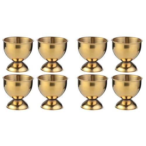 KVSERT 8 x Eierbecher-Set Edelstahl, gekochte Eier und weiche Tablett, Werkzeughalter, Küche, Gold von KVSERT