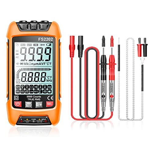 KVSERT FS2202 Auto Range Multimeter 9999 Counts TRMS AC DC Voltmeter Amp NCV Widerstand Kapazität Transistor Tester Orange KVSERT FS2202 Auto Range Multimeter 9999 Counts TRMS AC DC Voltmeter Amp NCV Widerstand Kapazität Transistor Tester Orange von KVSERT