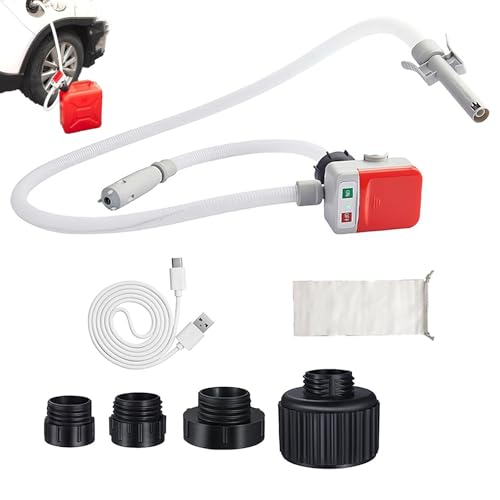 Automatische Kraftstoff-Transferpumpe mit Auto-Stopp, batteriebetriebene Kraftstoff-Siphonpumpe, 4-Tank-Adapter, Batterie- oder USB-betrieben, Benzinkanister-Inflator von KVTUYC