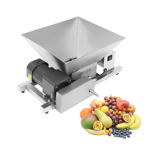 Elektrische Obstmühle, 60 W kommerzielle Obstzerkleinerungsmaschine, mit 4 l Fassungsvermögen aus Edelstahl, klassischer Traubenweinzerkleinerer, für Küche, Restaurant, Bar, Zuhause von KVTUYC