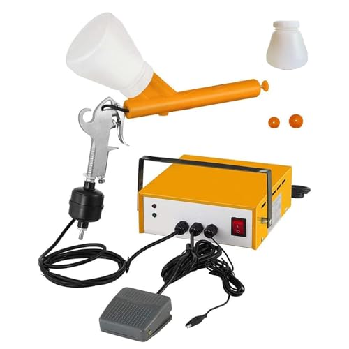 KVTUYC Tragbare elektrostatische Pulverbeschichtungsmaschine, Pulverbeschichtungspistole, mit 5-stufig einstellbarer Spritzpistole, geeignet für den Auto-, Haus- und Gartenbereich von KVTUYC