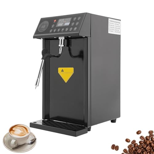 Kommerzieller Dampfmilchaufschäumer, 3000 W elektrische Milchschaummaschine, 8 l/2,11 gal Fassungsvermögen, mit Auslaufschutz, für Bars, Cafés, Dessert- und Getränkeläden(Black) von KVTUYC