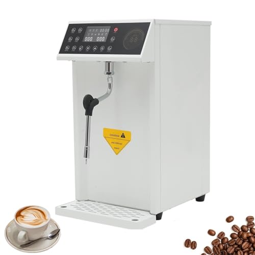 Kommerzieller Dampfmilchaufschäumer, 3000 W elektrische Milchschaummaschine, 8 l/2,11 gal Fassungsvermögen, mit Auslaufschutz, für Bars, Cafés, Dessert- und Getränkeläden(White) von KVTUYC