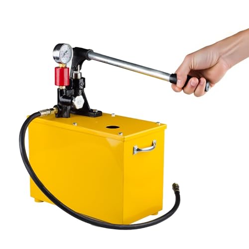 Manuelle Hydraulikprüfpumpe, 16 MPa, 38 ml/Zeit, Hydraulikdruckprüfpumpe, mit Druckminderventil und Zifferblatt, 81 kg Tragfähigkeit, ideal für Pipeline-Druckprüfungen von KVTUYC