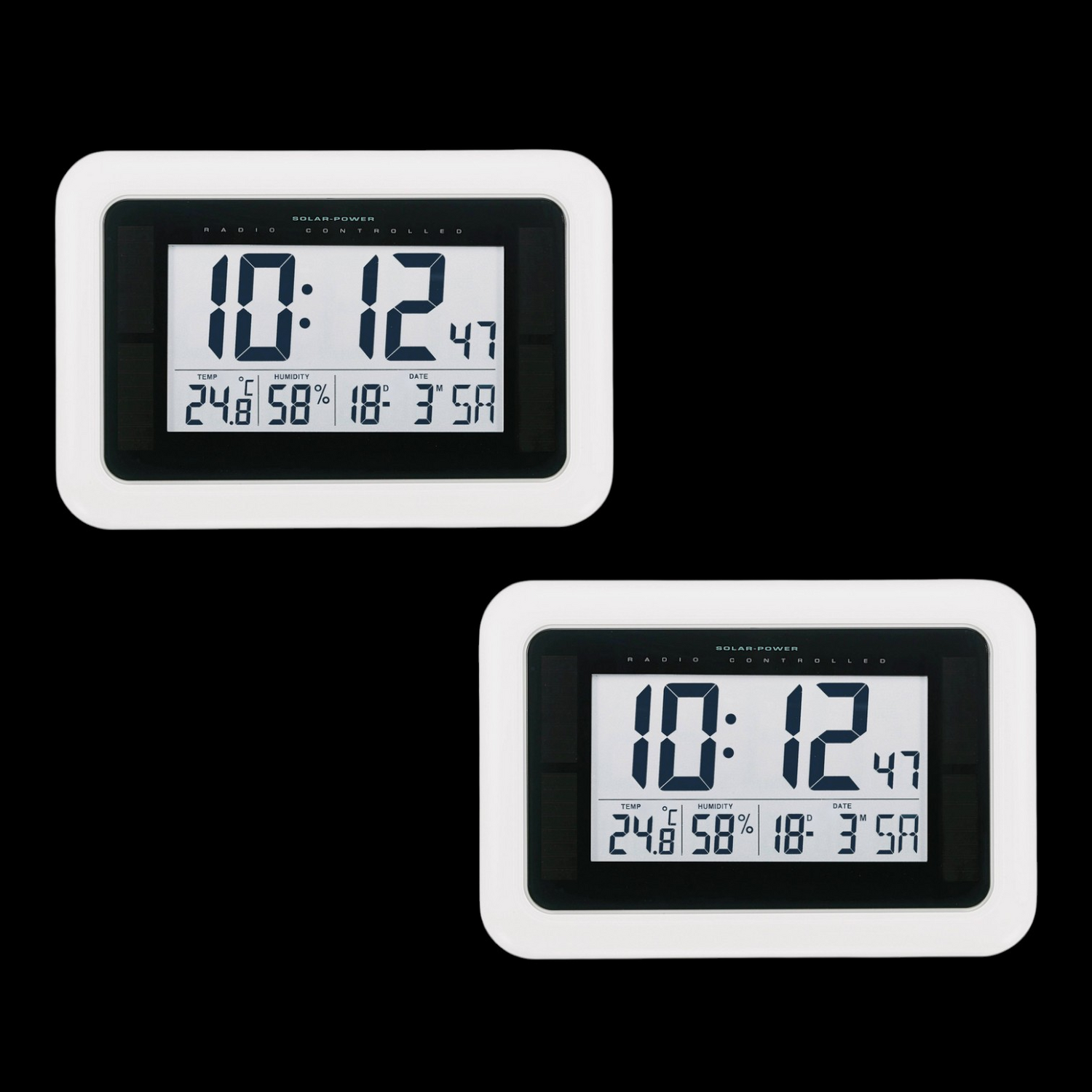 Conrad Solar Funk Wanduhr Funk Wanduhr Uhr Digital 280 Mm X 190 Mm X 23 2 Stück B-Ware von KW9101