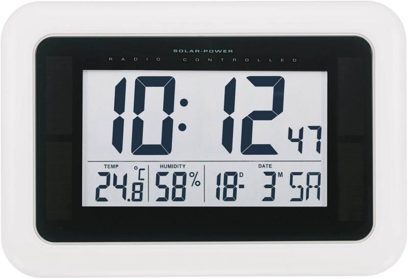 Conrad Solar Funk Wanduhr Funk Wanduhr Uhr Digital Weiß Siehe Text/Foto B-Ware von KW9101