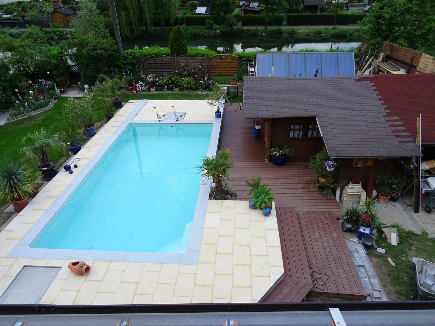 KWAD Pool Styroporsteinpool mit Ecktreppe (Set, 4-tlg), BxLxH: 400x800x150 cm, Ecktreppe links in weiß von KWAD