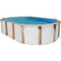 KWAD Schwimmbecken »Stahlmantelbecken oval«, weiß/braun, BxHxL: 80 x 130 x 145 cm - weiss von KWAD