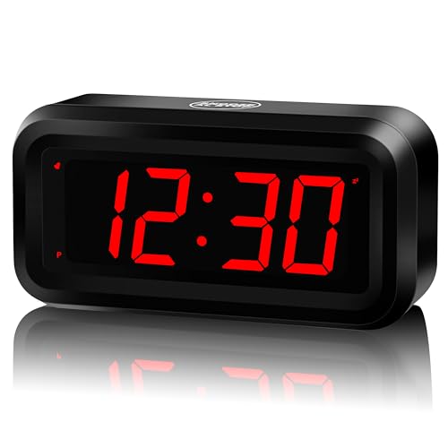 KWANWA Schreibtisch/Nachttisch/Wand Digital LED Alarm Uhr mit Big 3 cm LED Time Display, AA Batterie betrieben nur, kann überall platziert Werden ohne EIN umständlicher Kordel, schwarz Farbe von KWANWA