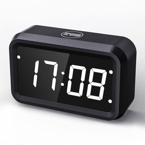 KWANWA Wecker Digital Ohne Ticken,Digitaler Wecker Batteriebetrieben Alarm Clock,LCD or LED Display,Snooze Dauer,Einstellbare Helligkeitfür Tiefschläfer Kinder Erwachsene (Schwarz - Weiße LED) von KWANWA