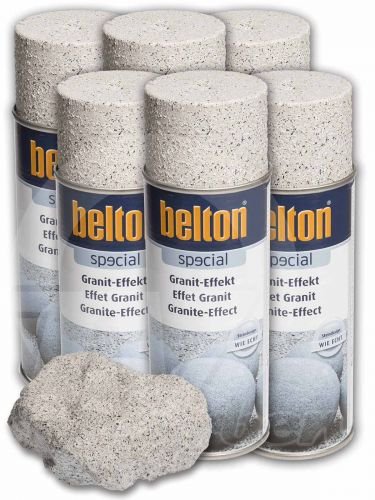 6 x Belton Granit-Effekt-Spray sandstein (Lackspray, Granitoptik) von Kwasny
