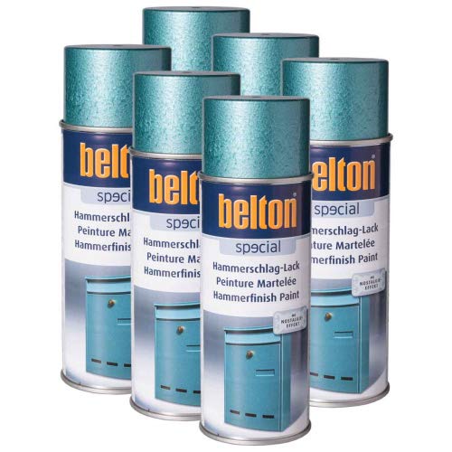 6 x Belton Hammerschlag-Lack blau 0,4l (Lackspray) von KWASNY | Belton Lackspray