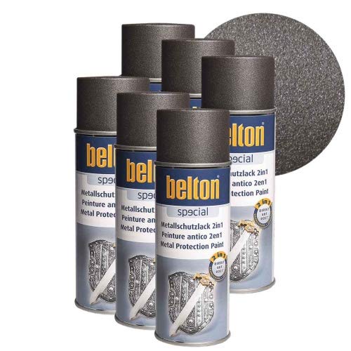 6 x Belton Metallschutzlack 2in1 (DB 703) anthrazit 0,4l (Lackspray) von belton