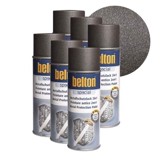 6 x Belton Metallschutzlack 2in1 (DB 703) anthrazit 0,4l (Lackspray) von KWASNY | Belton Lackspray